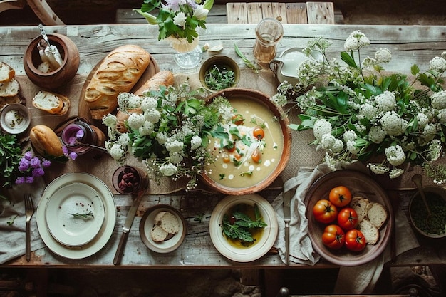 Kolacja z aromatycznymi potrawami